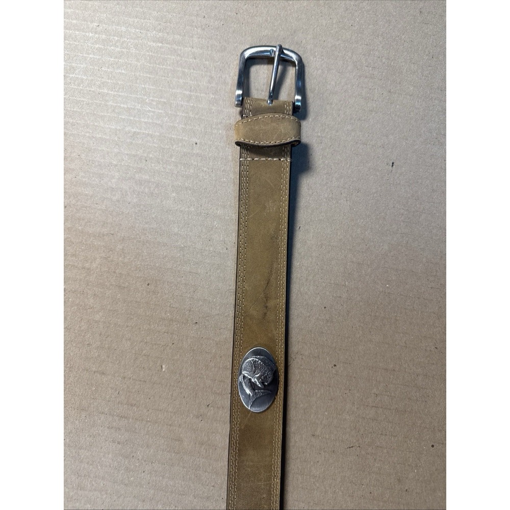 Zep-Pro Belt Full‎ Grain Leather Embossed Metal Redfish Size 42